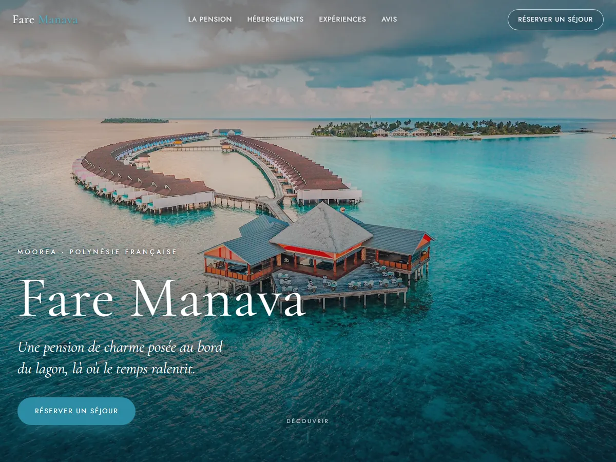 Aperçu du site démo Fare Manava